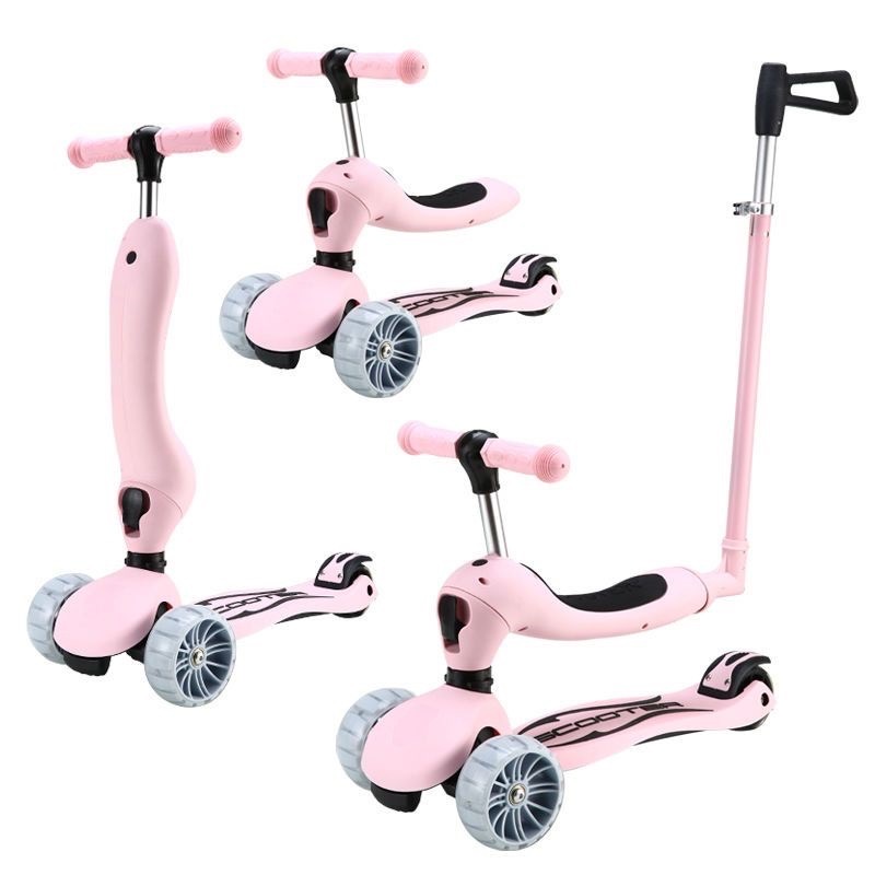 3 In 1 Children Scooter with Seat Push Handle